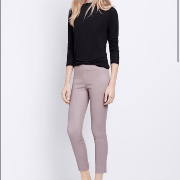 Vince Pants - Vince leather gray lavender zip ankle legging pant